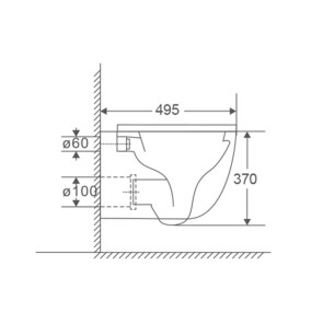 Унітаз підвісний Mixxus Premium Ellipse-0302-T3 495x360x370mm, система змиву Tornado 3.0 (MP6462) №2