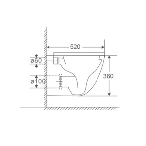 Унитаз подвесной Mixxus Premium Ellipse-0303-R Black 520x365x360mm, система смыва RIMLESS (MP6464) №2