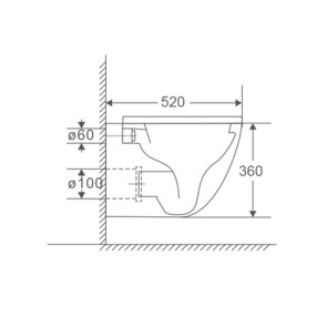 Унитаз подвесной Mixxus Premium Ellipse-0303-R 520x365x360mm, система смыва Rimless (MP6463) №2