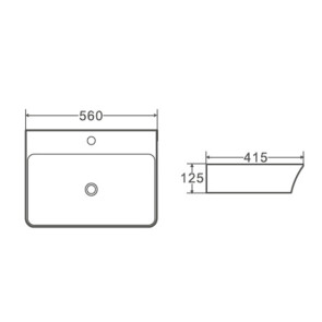 Умивальник накладний керамічний Mixxus Premium Bevel-0202 з переливом 560x415x125mm (MP6481) №2