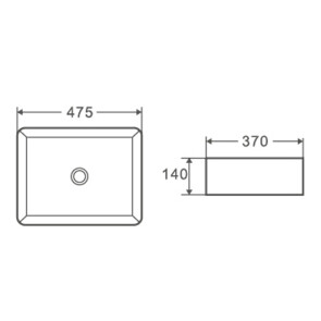 Умивальник накладний керамічний Mixxus Premium Quadro-0101 475x370x140mm (MP6487) №2