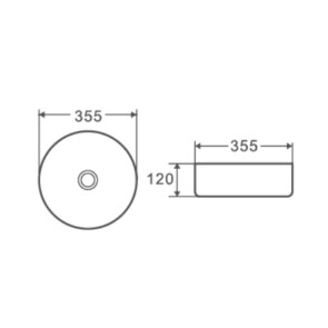 Умивальник накладний керамічний Mixxus Premium Topper-0101 355x355x120mm (MP6490) №2