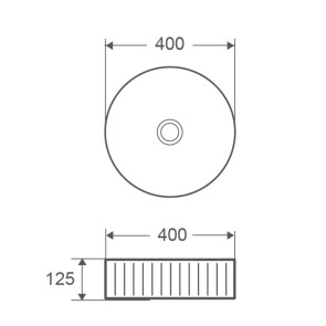 Умивальник накладний керамічний Mixxus Premium Wave-0101 400x400x125mm (MP6491) №2