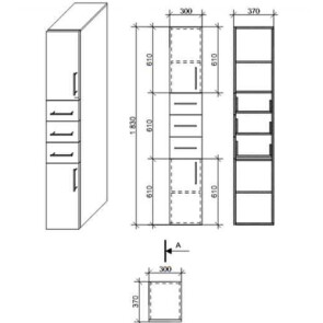 Пенал для ванной Fancy Marble П-2 №4