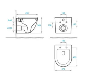 Комплект 5в1: Инсталляция Geberit с клавишей + Безободковый Подвесной унитаз Round №4