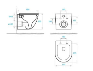 Комплект 5в1: Инсталляция Grohe Rapid + Безобедочный подвесной унитаз Round + клавиша по выбору №5