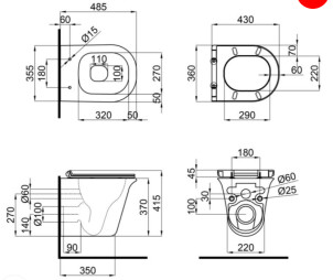 Комплект 5в1: Інсталяція Grohe Rapid + Безобідковий підвісний унітаз Virgo + клавіша хром №6