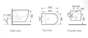 Комплект 5в1: Инсталляция Grohe Rapid + Безобедочный подвесной унитаз Newarc + клавиша по выбору №3