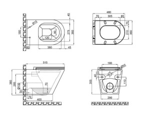 Комплект 5в1: Инсталляция Grohe Rapid + Безободковый подвесной унитаз Scorpion + клавиша на выбор №6