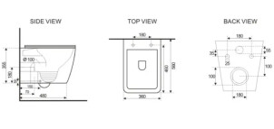 Комплект 5в1: Інсталяція Grohe Rapid + Безобідковий підвісний унітаз Simple Line + клавіша чорна матова №5