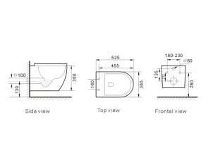 Комплект 5в1: Инсталляция Grohe Rapid + Безободковый подвесной унитаз Newarc + клавиша черная матовая №4