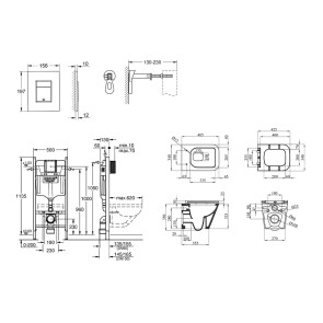 Комплект 4 в 1: Інсталяція GROHE Rapid SL 3 в 1 3884966Q + Унітаз безобідковий Kroner Eifel WHI493436 RIMLESS №2