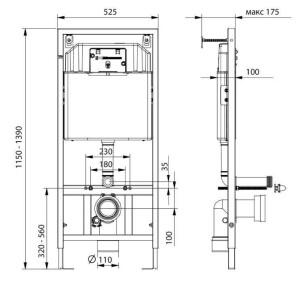 Комплект 5в1: инсталляция Koller Pool + безободковый унитаз Round Tornado soft close + клавиша на выбор №4