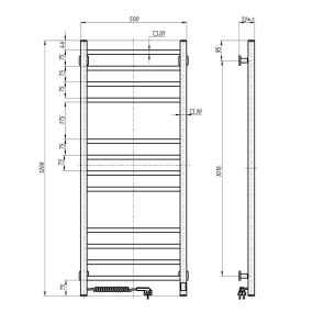 Рушникосушка електрична NAVIN Loft 500х1200 Sensor, біла, ліва, таймер №1