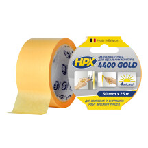 Малярная лента HPX 4400 Gold 50мм х 25м желтый