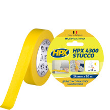 Малярська стрічка HPX 4300 Stucco 24мм x 50м жовтий