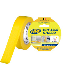 Малярная лента HPX 4300 Stucco 36мм x 50м желтый