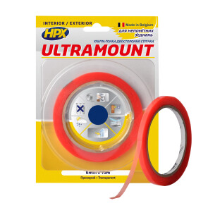 Двухсторонняя лента ULTRA MOUNT 6мм x 10м прозрачная №1