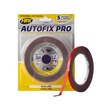 Двухсторонняя лента AUTOFIX PRO 6мм x 5м серая