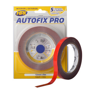 Двостороння стрічка AUTOFIX PRO 12мм x 5м сіра №1