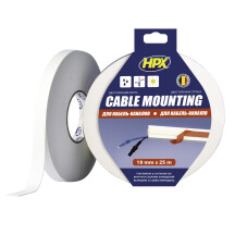 Двухсторонняя лента Cable Mounting 19мм х 25м белая