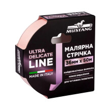 Малярная лента рисовая MUSTANG ULTRA DELICATE LINE розовая 25мм*50м