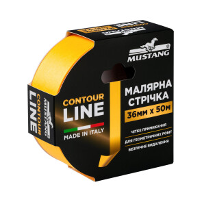 Малярная лента рисовая MUSTANG CONTOUR LINE желтая 36мм*50м №2