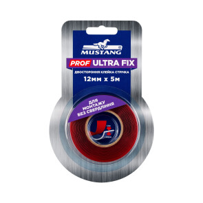 Двухсторонняя лента PROF ULTRA FIX MUSTANG Прозрачная 12мм*5м №1