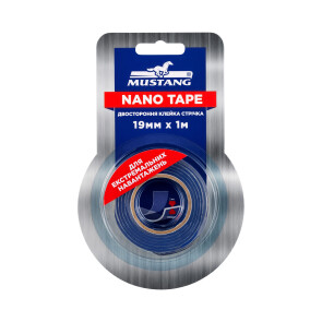 Двостороння стрічка NANO TAPE MUSTANG Прозора 19мм*1м №1