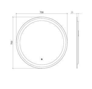 LED 3 Дзеркало 70 піскоструй ( Кругле ) №4