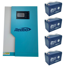 Инвертор Redbo BLUE Elite 5.5кВт + 4 шт Аккумуляторные батареи ORBUS CG12100 GEL 2500 циклов + Комплект кабелей