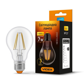 LED лампа VIDEX Filament A60F 7W E27 4100K №1