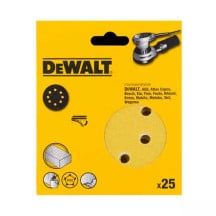 Шліфувальна шкірка DeWALT, d=125мм, зерно 80, для ексцентрикових шліфувальних машин DW423/ES55, 25 штук.