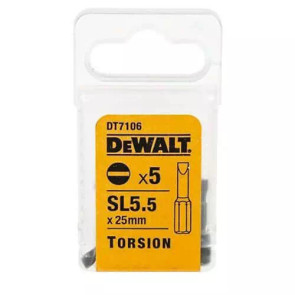 Набор бит DeWALT, Slotted 5.5, L = 25 мм, 5 шт №1