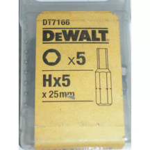 Набор бит DeWALT с шестигранником (HEX) He №5, L = 25 мм, 5 шт