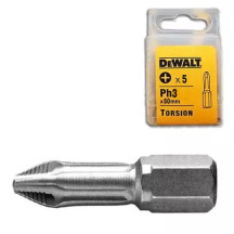 Набор бит DeWALT, торсионные, "Extra Grip" Philips, Ph3, L = 50 мм, 5 шт