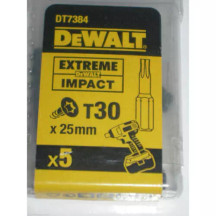 Набір біт DeWALT, ударні, IMPACT TORSION, Torx, Т30, L=25 мм, 5 шт