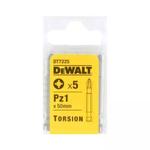 Набір біт DeWALT, торсійні, "Extra Grip", Pozidriv, Pz1, L= 50 мм, 5 шт