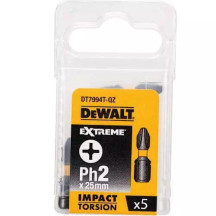 Набор бит DеWALT, ударные, IMPACT TORSION EXTREME, Philips, Ph2, L = 25 мм, 5 шт