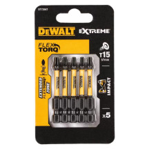 Набор бит DeWALT, ударные, IMPACT TORSION, Torx, T15, L = 50 мм, 5 шт