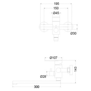 Змішувач для ванни VENTA VA7008B №2