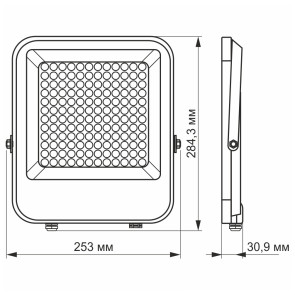 Led прожектор premium videx f2 100w 5000k №3