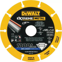 Диск алмазний DeWALT, сталь/алюміній/кольорові метали/арматура/нержавіюча сталь, 125х1.3х22.23 мм
