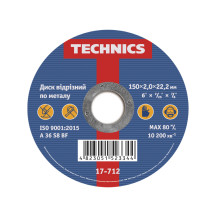 Диск відрізний по металу, 150х2х22 Technics | 17-712