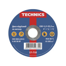 Диск відрізний по металу, 150х1,2х22 Technics | 17-710