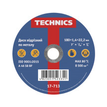 Диск відрізний по металу, 180х1,4х22 Technics | 17-713