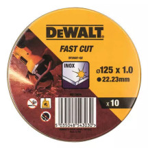 Набор кругов отрезных DeWALT INOX, нержавеющая сталь / листовой металл, 125x22.23x1.0 мм, 10 шт