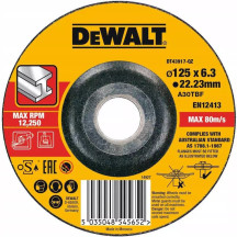 Круг шлифовальный DeWALT, черный / цветной металл, 125х6.3х22.23 мм