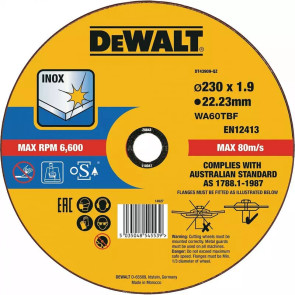 Круг відрізний DeWALT INOX, нержавіюча сталь/листовий метал, 230х1.9х22.23 мм №1