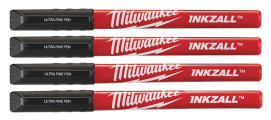 Набор ручек Milwaukee Fine Tip InkZAll 4 шт, черный 48223164